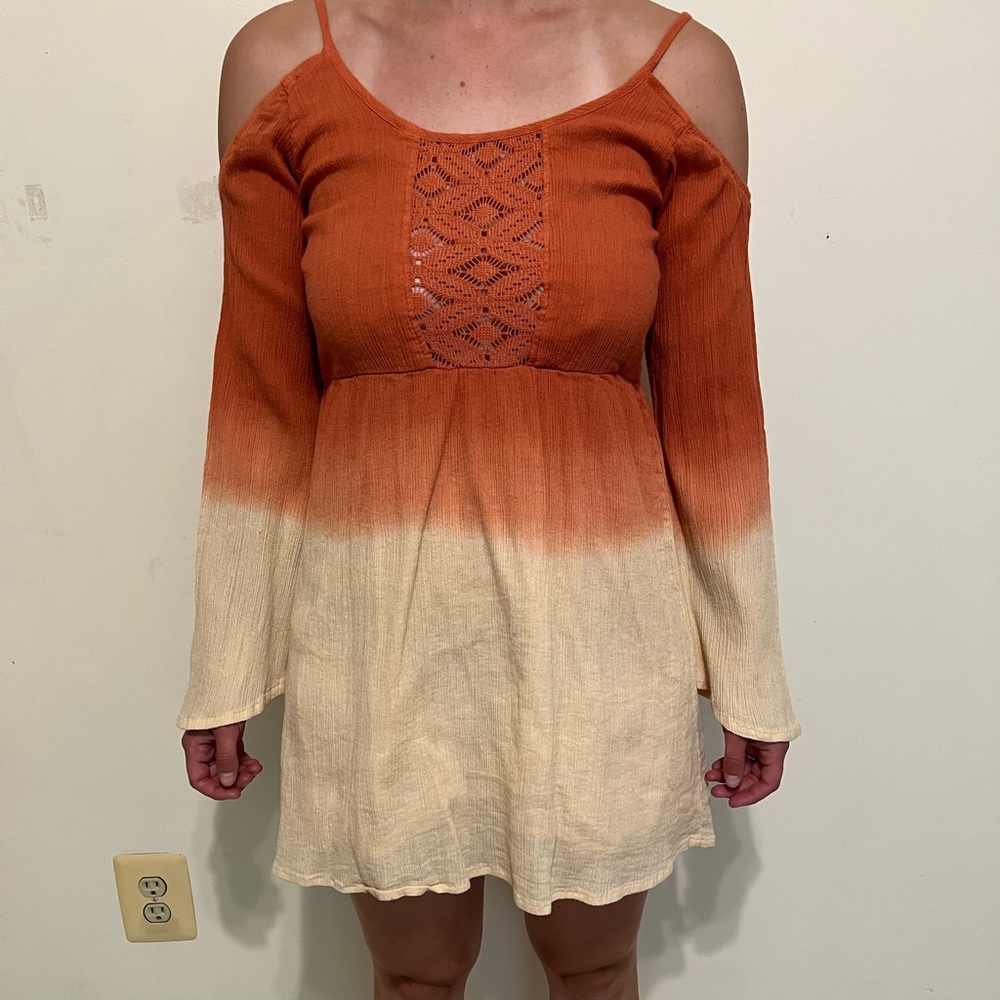 Off the shoulder long sleeve dress